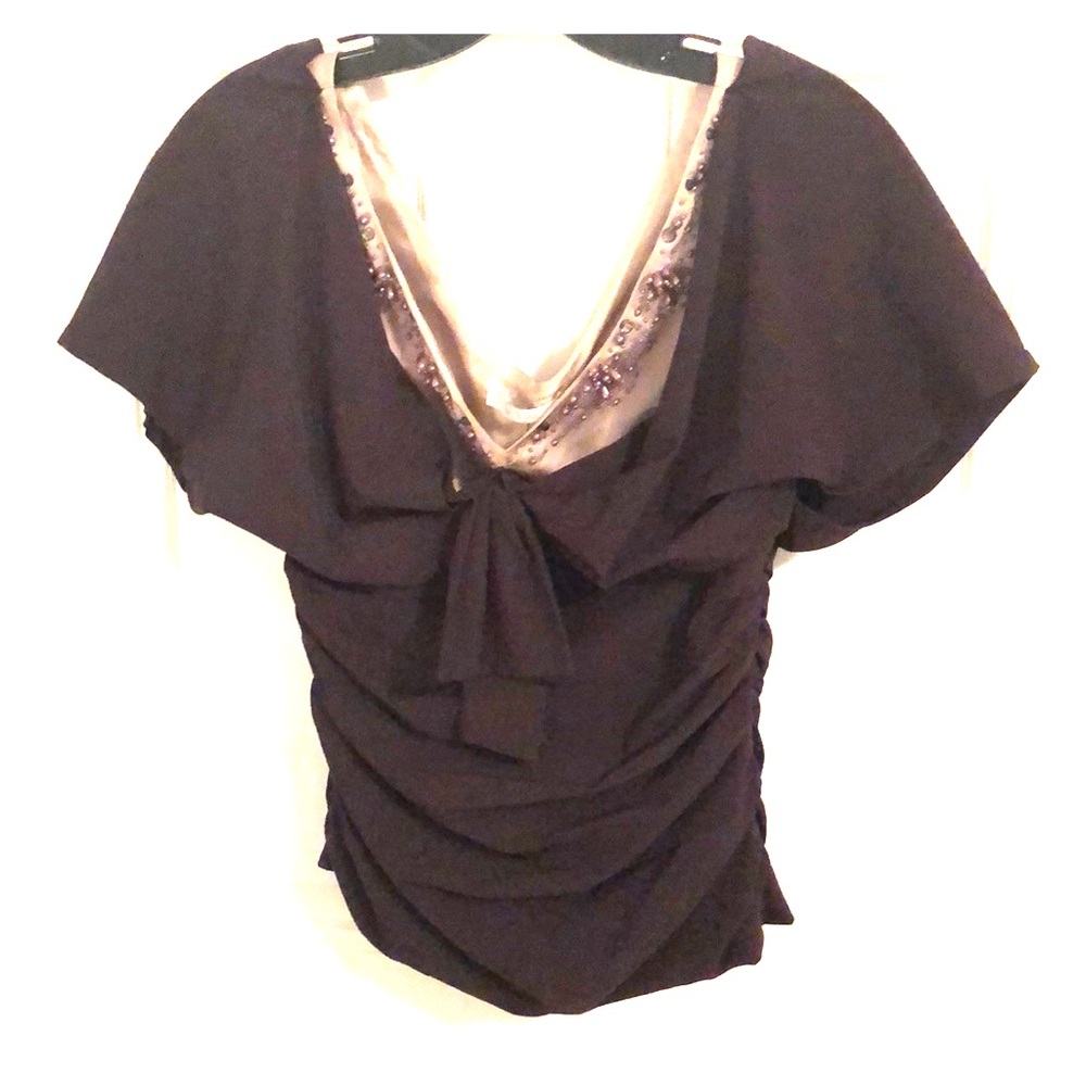 Boutique blouse (plum/light gold)